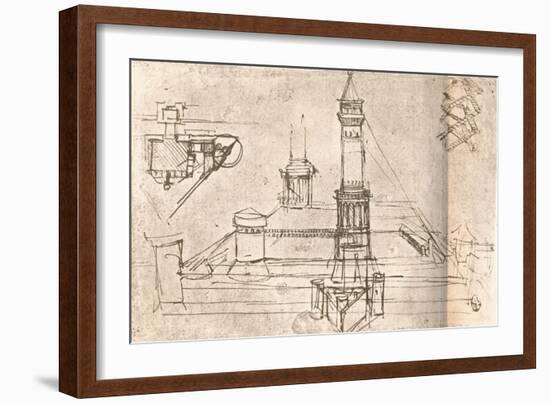 Architecture for castles, c1472-c1519 (1883)-Leonardo Da Vinci-Framed Giclee Print