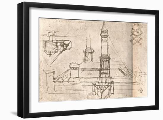 Architecture for castles, c1472-c1519 (1883)-Leonardo Da Vinci-Framed Giclee Print