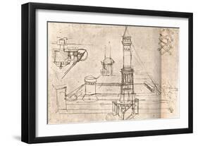 Architecture for castles, c1472-c1519 (1883)-Leonardo Da Vinci-Framed Giclee Print