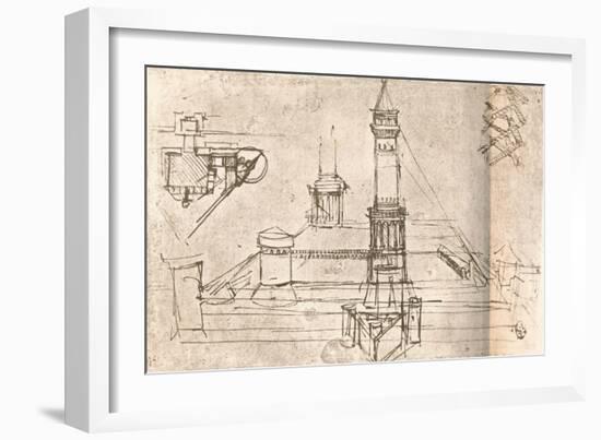 Architecture for castles, c1472-c1519 (1883)-Leonardo Da Vinci-Framed Giclee Print