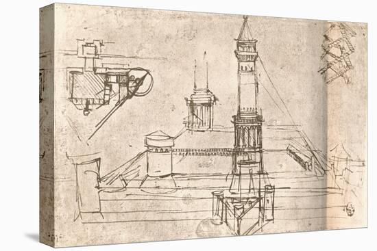 Architecture for castles, c1472-c1519 (1883)-Leonardo Da Vinci-Stretched Canvas