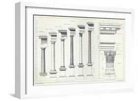 Architecture I: Orders of Architecture, engraved by Charles Lawrie-John Burley Waring-Framed Giclee Print