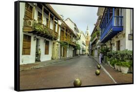 Architecture in the Plaza de San Pedro Claver, Cartagena, Colombia-Jerry Ginsberg-Framed Stretched Canvas
