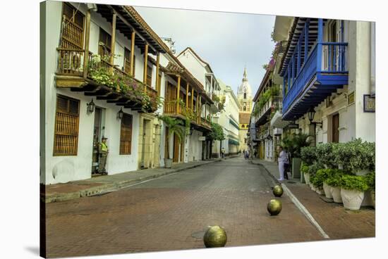 Architecture in the Plaza de San Pedro Claver, Cartagena, Colombia-Jerry Ginsberg-Stretched Canvas