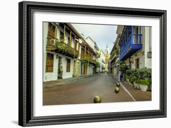 Architecture in the Plaza de San Pedro Claver, Cartagena, Colombia-Jerry Ginsberg-Framed Photographic Print