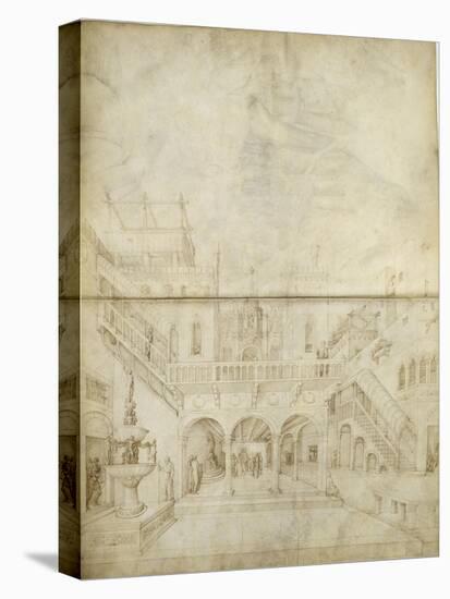 Architecture ; Jugement de Salomon-Jacopo Bellini-Stretched Canvas