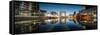 Architecture landmark La Grande Arche at dawn, La Defense, Paris, France, Europe-Panoramic Images-Framed Stretched Canvas