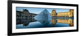 Architecture landmark Louvre Museum at dawn, Paris, France, Europe-Panoramic Images-Framed Photographic Print