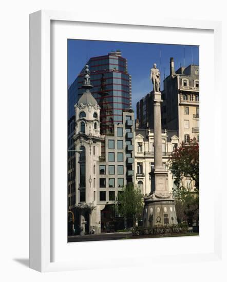 Architecture of Plaza Lavalle and Statue, Buenos Aires, Argentina, South America-Simanor Eitan-Framed Photographic Print