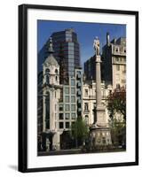 Architecture of Plaza Lavalle and Statue, Buenos Aires, Argentina, South America-Simanor Eitan-Framed Photographic Print