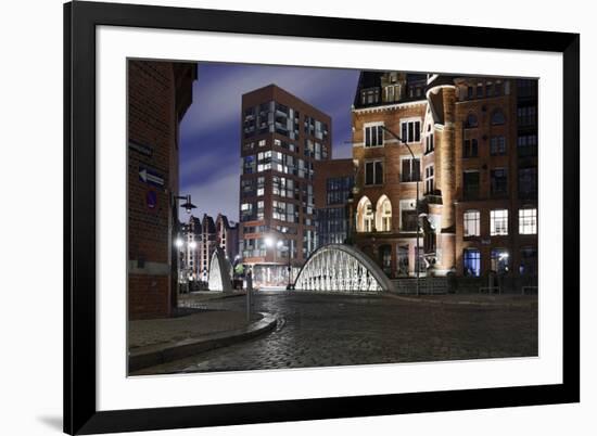 Architecture Old and Modern, Arabica House in the †berseequartier, Speicherstadt-Axel Schmies-Framed Photographic Print