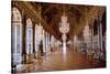 Architecture: View of the Galerie Des Glaces in Versailles Restored by Architect Jules Hardouin-Man-Jules Hardouin Mansart-Stretched Canvas