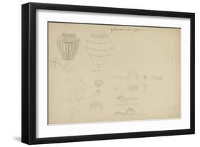 Archives MAN-Bibliothèque- chemise de planches de dessins non reliées [Voyage] Bertrand 1873-II.21-null-Framed Giclee Print