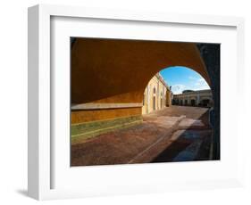 Archway and Yard, El Morro Fort, San Juan-George Oze-Framed Photographic Print