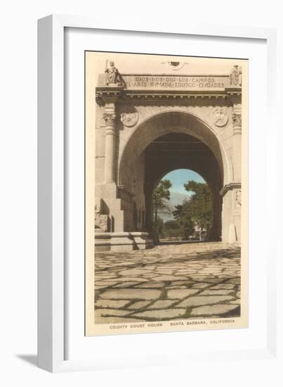 Archway at Courthouse, Santa Barbara, California-null-Framed Art Print