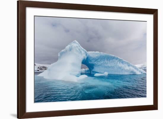 Archway Formed in a Glacial Iceberg at Cierva Cove, Antarctica, Polar Regions-Michael Nolan-Framed Photographic Print