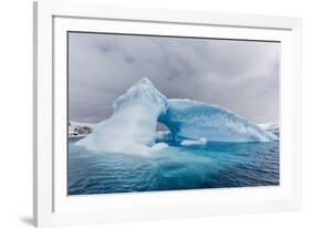 Archway Formed in a Glacial Iceberg at Cierva Cove, Antarctica, Polar Regions-Michael Nolan-Framed Photographic Print