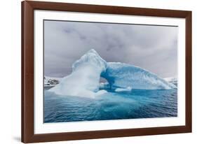 Archway Formed in a Glacial Iceberg at Cierva Cove, Antarctica, Polar Regions-Michael Nolan-Framed Photographic Print