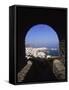Archway from Town Castle, Mykonos, Greece-Walter Bibikow-Framed Stretched Canvas