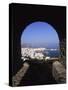 Archway from Town Castle, Mykonos, Greece-Walter Bibikow-Stretched Canvas
