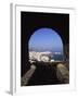 Archway from Town Castle, Mykonos, Greece-Walter Bibikow-Framed Premium Photographic Print