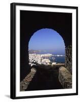 Archway from Town Castle, Mykonos, Greece-Walter Bibikow-Framed Premium Photographic Print