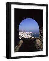 Archway from Town Castle, Mykonos, Greece-Walter Bibikow-Framed Photographic Print