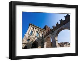 Archway of Porta Bra, Verona, UNESCO World Heritage Site, Veneto, Italy, Europe-Nico-Framed Photographic Print