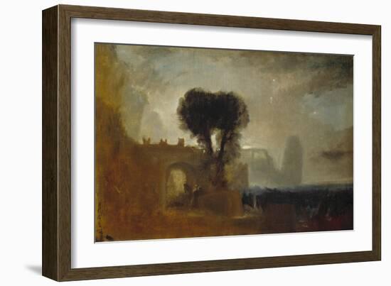 Archway with Trees by the Sea; Sketch for 'The Parting of Hero and Leander'-J. M. W. Turner-Framed Giclee Print