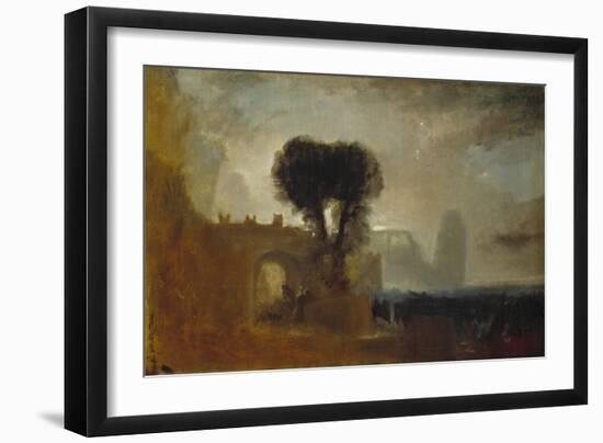 Archway with Trees by the Sea; Sketch for 'The Parting of Hero and Leander'-J. M. W. Turner-Framed Giclee Print