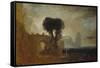 Archway with Trees by the Sea; Sketch for 'The Parting of Hero and Leander'-J. M. W. Turner-Framed Stretched Canvas