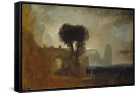 Archway with Trees by the Sea; Sketch for 'The Parting of Hero and Leander'-J. M. W. Turner-Framed Stretched Canvas