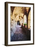 Archways Of A Tuscan Castle In Napa Valley-George Oze-Framed Photographic Print