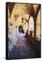 Archways Of A Tuscan Castle In Napa Valley-George Oze-Framed Stretched Canvas