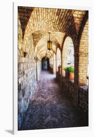 Archways Of A Tuscan Castle In Napa Valley-George Oze-Framed Photographic Print