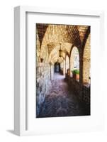 Archways Of A Tuscan Castle In Napa Valley-George Oze-Framed Photographic Print