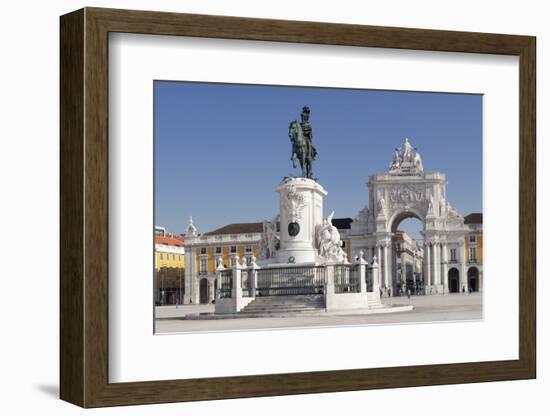 Arco da Rua Augusta triumphal arch, King Jose I Monument, Praca do Comercio, Baixa, Lisbon, Portuga-Markus Lange-Framed Photographic Print