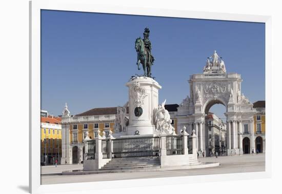 Arco da Rua Augusta triumphal arch, King Jose I Monument, Praca do Comercio, Baixa, Lisbon, Portuga-Markus Lange-Framed Photographic Print