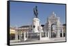 Arco da Rua Augusta triumphal arch, King Jose I Monument, Praca do Comercio, Baixa, Lisbon, Portuga-Markus Lange-Framed Stretched Canvas