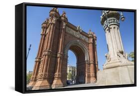 Arco de Triunfo de Barcelona, Barcelona, Catalonia, Spain, Europe-Frank Fell-Framed Stretched Canvas