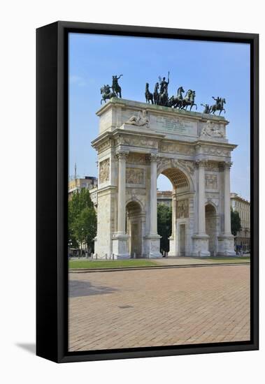 Arco Della Pace, Piazza Sempione, Milan, Lombardy, Italy, Europe-Peter Richardson-Framed Stretched Canvas