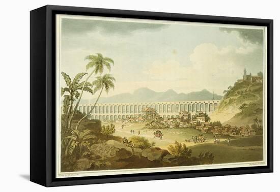 Arcos De Carioco, or Grand Aqueduct in Rio De Janeiro, Plate 5 from "A Voyage to Cochinchina"-William Alexander-Framed Stretched Canvas