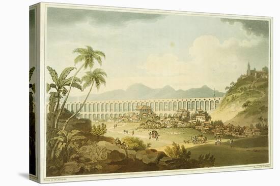 Arcos De Carioco, or Grand Aqueduct in Rio De Janeiro, Plate 5 from "A Voyage to Cochinchina"-William Alexander-Stretched Canvas