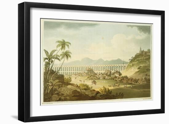 Arcos De Carioco, or Grand Aqueduct in Rio De Janeiro, Plate 5 from "A Voyage to Cochinchina"-William Alexander-Framed Giclee Print