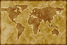 Old World Map-Arcoss-Stretched Canvas