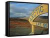 Arctic Circle Crossing Point on Road Across Tundra, Dempster Highway, Yukon, Canada-Anthony Waltham-Framed Stretched Canvas