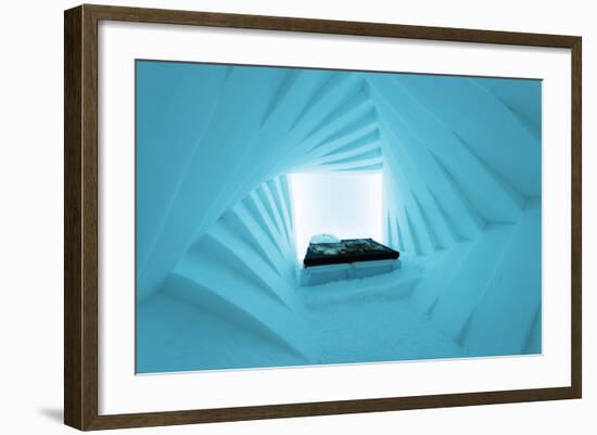 Arctic Circle, Lapland, Scandinavia, Sweden, Kiruna, Ice Hotel (Jukkasjarvi) Bedroom-Christian Kober-Framed Photographic Print