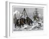 Arctic Life, Cutting a Way Out of the Ice from Winter Quarters, 1875-W Palmer-Framed Giclee Print