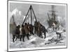 Arctic Life, Cutting a Way Out of the Ice from Winter Quarters, 1875-W Palmer-Mounted Giclee Print