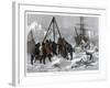 Arctic Life, Cutting a Way Out of the Ice from Winter Quarters, 1875-W Palmer-Framed Giclee Print